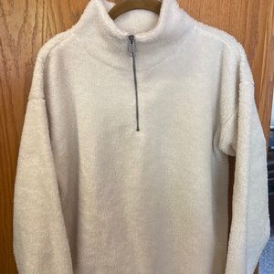 Loft Sherpa quarter zip pullover.  Winter white.  Womens size M